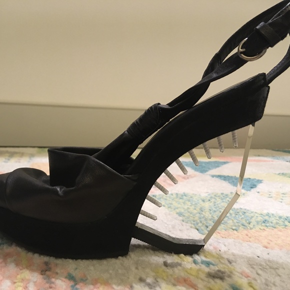 All Saints Spitalfields Lucite Wedge Sandals-Size 37 - Picture 3 of 16